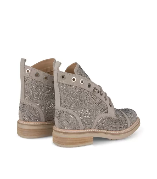 Botines Planos*Alma en Pena Comprar Botin Con Cordones Y Diamantes De Imitacion
